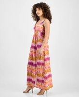 Jamie & Layla Petite Repeat Knot Strap Maxi Dress