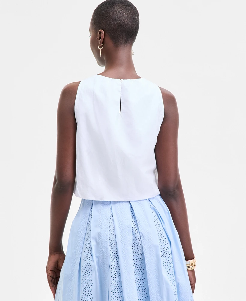 On 34th Women's Cropped Bubble-Hem Tank, Exclusively at Macy's