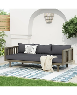 Acacia Wood Daybed: Durable, Water-Resistant, Classic Slat Paneling Design