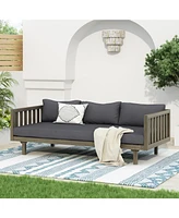 Acacia Wood Daybed: Durable, Water-Resistant, Classic Slat Paneling Design