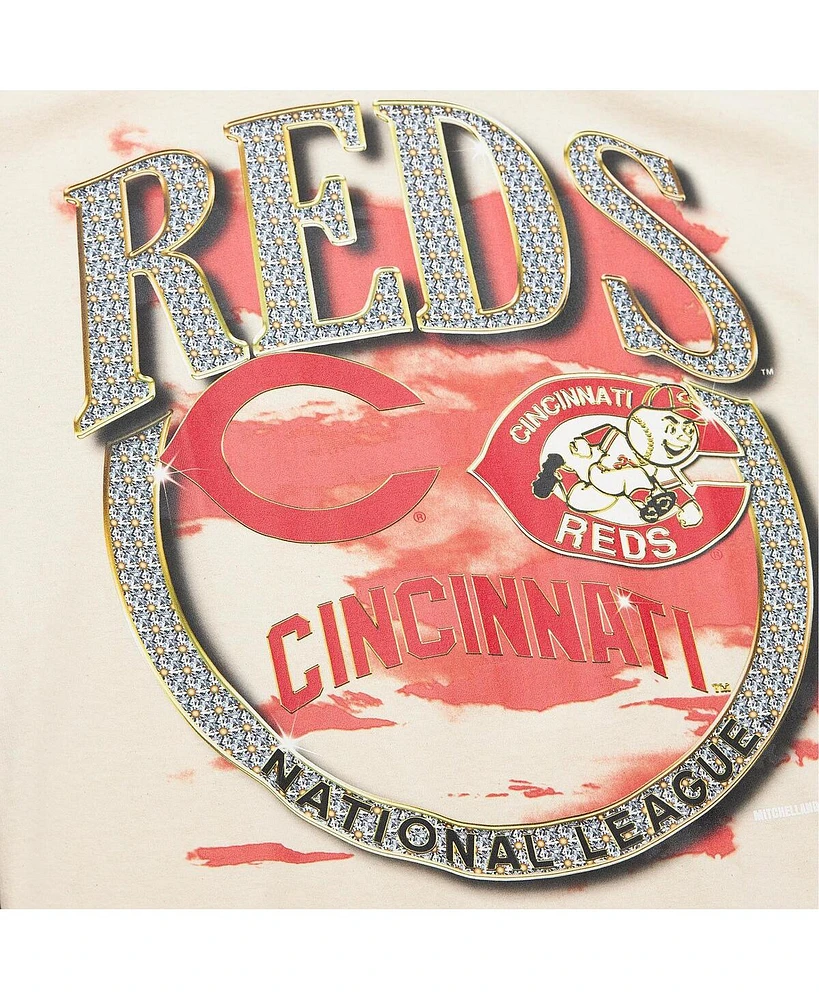 Mitchell & Ness Men's Cream Cincinnati Reds Cooperstown Collection crown Jewels T-Shirt