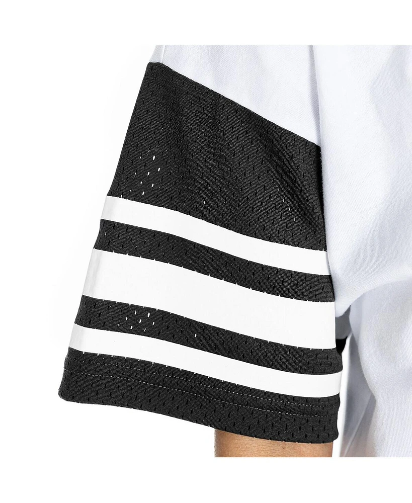 Gameday Couture Women's White Washington Commanders Vintage Look Contrast Mesh Striped Raglan T-Shirt