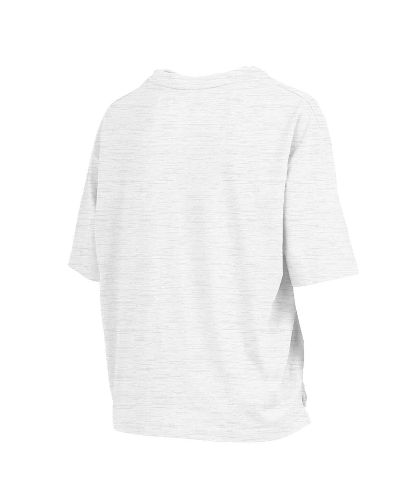 Pressbox Women's White Wisconsin Badgers Harmony Oversized T-Shirt
