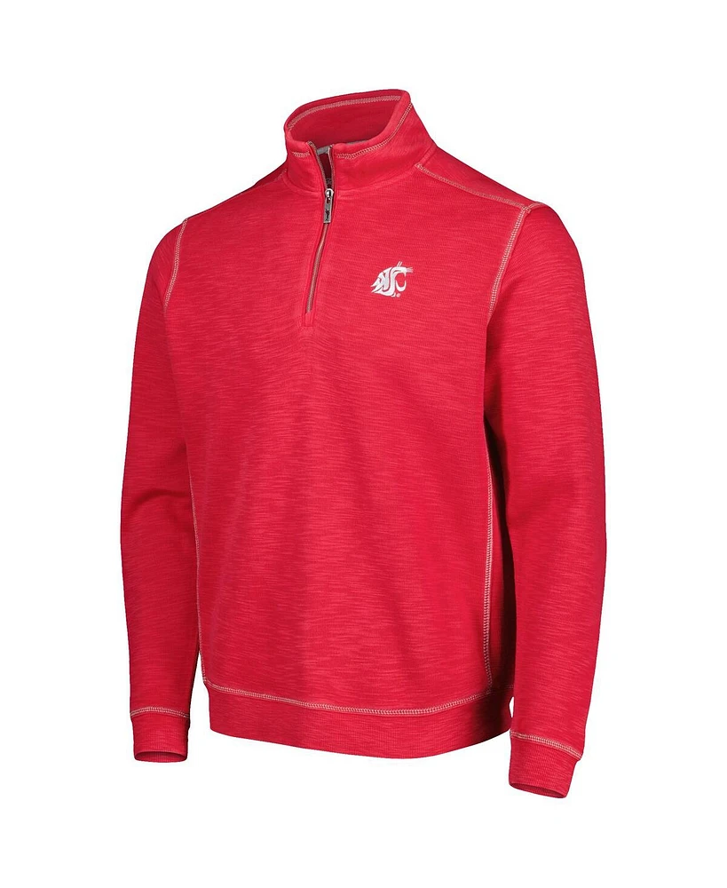 Tommy Bahama Men's Crimson Washington State Cougars Sport Tobago Bay Tri-Blend Mock Neck Half-Zip Jacket