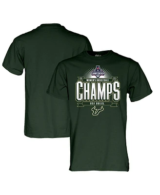 Blue 84 Men's and Women's Green South Florida Bulls 2025 Aac Women's Basketball Conference Tournament Champions T-Shirt
