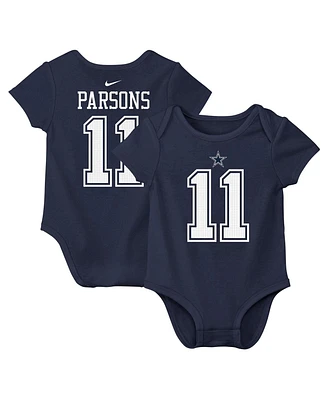 Nike Baby Boys and Girls Micah Parsons Navy Dallas Cowboys Player Name Number Bodysuit