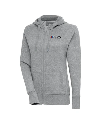 Antigua Women's Heather Gray Nascar Victory Full-Zip Hoodie