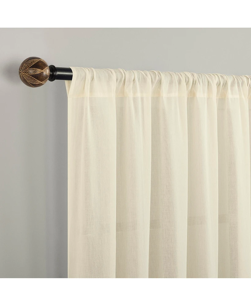 Nahla 100% Cotton Sheer Rod Pocket Curtain Panel