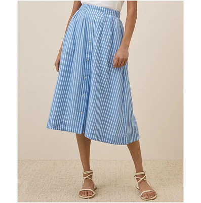 Pact Women's Organic Cotton Sunset Lightweight Cotton Button Skirt
