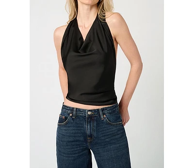 WeWoreWhat Women's Halter Cowl Neck Top