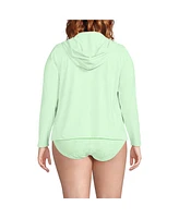Lands' End Plus Size SunShade Upf 50 Long Sleeve Hooded Full Zip Rash Guard