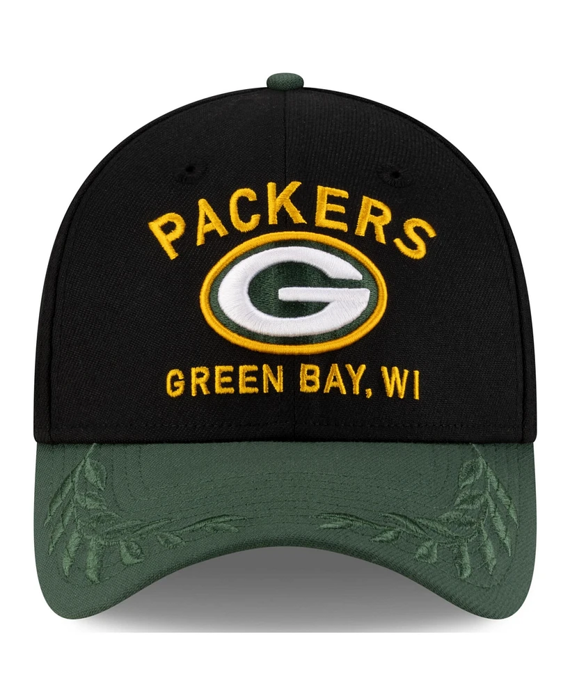 New Era Men's Black/Green Green Bay Packers 2025 Nfl Draft 39THIRTY Flex Hat