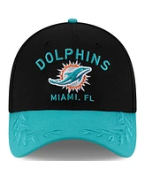 New Era Men's Black/Aqua Miami Dolphins 2025 Nfl Draft 39THIRTY Flex Hat