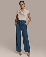 Donna Karan New York Women's Tie Waist Wide-Leg Pants