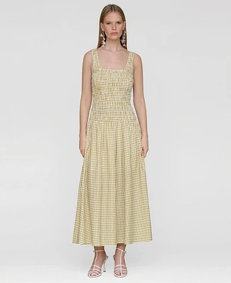 Avec Les Filles Women's Drop-Waist Smocked-Bodice Tank Maxi Dress