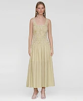 Avec Les Filles Women's Drop-Waist Smocked-Bodice Tank Maxi Dress
