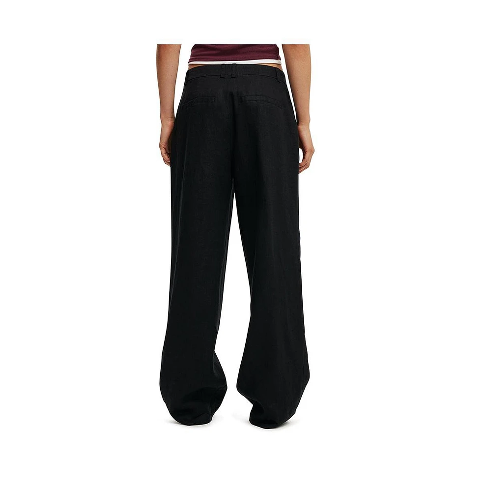 Cotton On Women's Elle Linen Wide Leg Suiting Pant