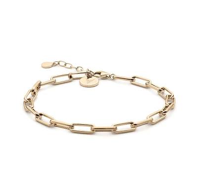 Vincero Women's Gold Chain Link Bracelet in Stainless Steel, Adjustable 7"