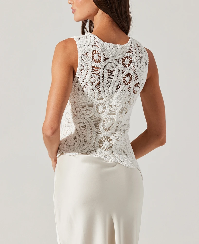 Astr the Label Women's Martina Crochet-Overlay Slip Dress