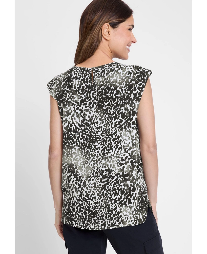 Olsen Women's Modern Animal Print Blouse