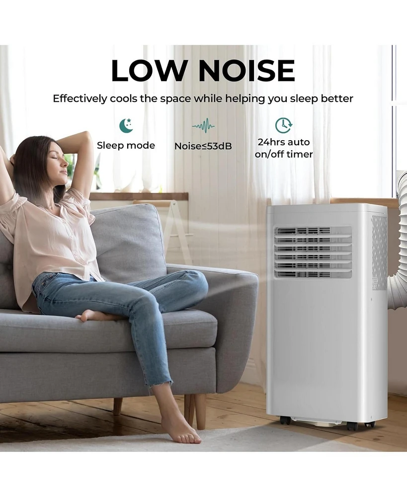 Cowsar 10,000 Btu Air Conditioner cool Up to 450 Sq.Ft, 4 Modes Portable Ac Unit with 24Hrs Timer/Led Display/Remote Control/Installation Kits, Ac Uni