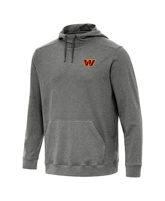 Antigua Men's Heather Black Washington Commanders Cloud Pullover Hoodie