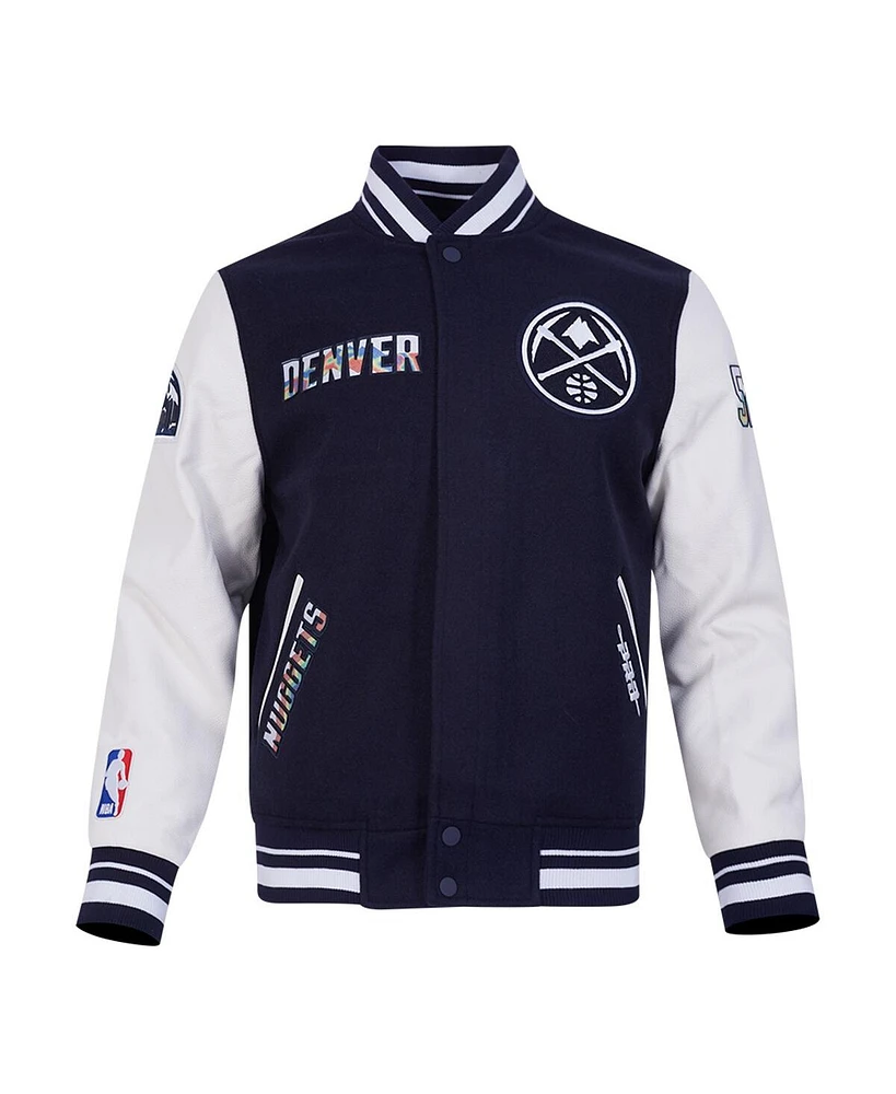 Pro Standard Men's Navy Denver Nuggets 2024/25 City Edition Wool Varsity Full-Zip Jacket