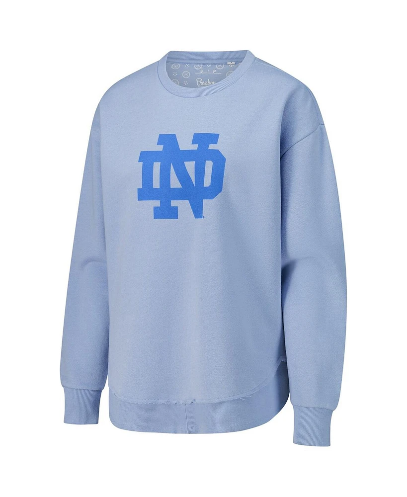 Pressbox Women's Light Blue Notre Dame Fighting Irish Poncho Fleece Pullover Sweatshirt