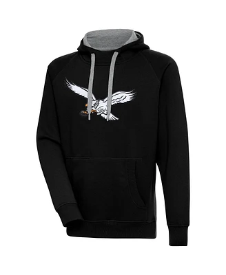 Antigua Men's Black Philadelphia Eagles Throwback Logo Victory Pullover Hoodie