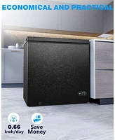 Cowsar 7.0 Cu.Ft Chest Freezer with Removable Basket and Bottom Defrost Water Drain Freestanding Top Open Door, 7 adjustable thermostatsensure .An ide