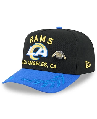 New Era Men's Black/Royal Los Angeles Rams 2025 Nfl Draft On Stage A-Frame 59FIFTY Fitted Hat