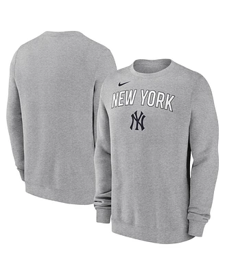 Nike Men's Heather Gray New York Yankees Pullover Sweatshirt