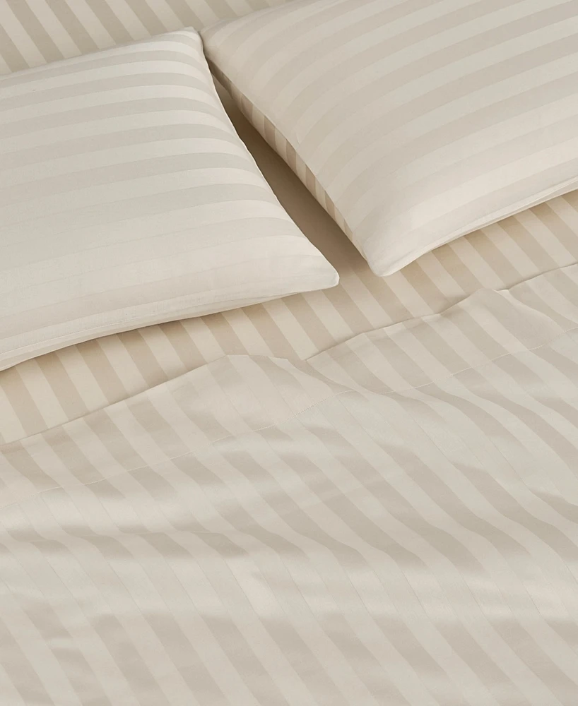 French Connection Damask Stripe 300-Thread Count Cotton Sateen -Pc. Sheet Set