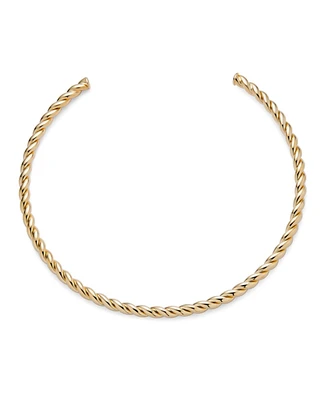 Bling Jewelry Tradtional Cable Twist Braid Rope Choker Collar Necklaces Yellow Gold Plated