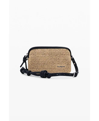 Desigual Women's Medium raffia crossbody purse
