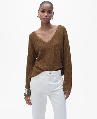 Mango Women's V-Neck Knit Sweater