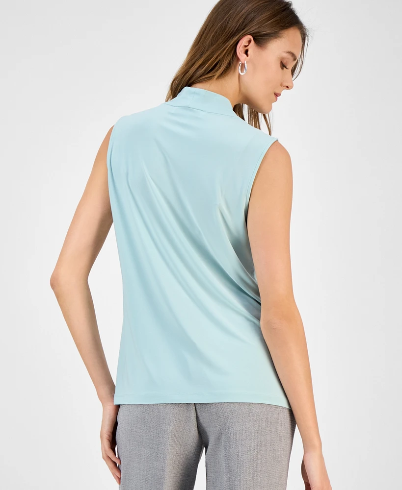 Kasper Women's Twisted V-Neck Sleeveless Top