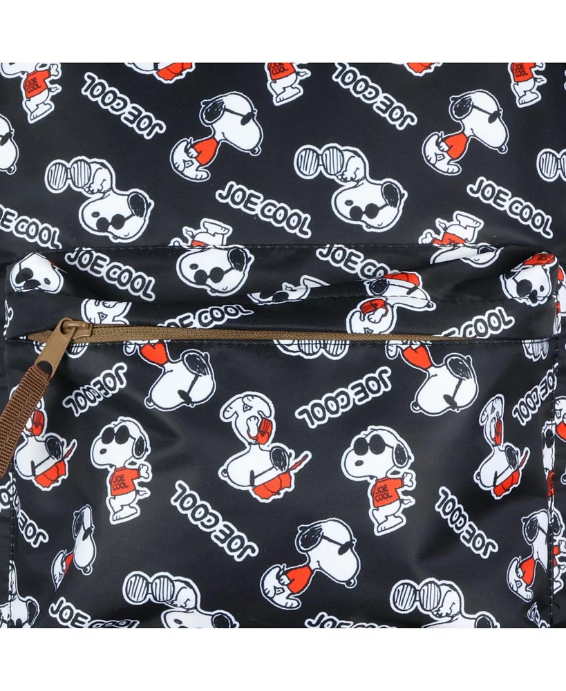 Peanuts Backpack Joe Cool Snoopy All-Over Tossed Print School Book Bag