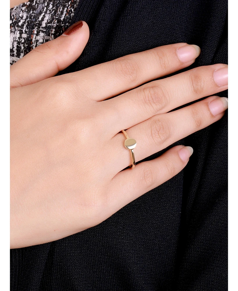 Devata Round Disc Ring in 14K Gold, Size 8, approx. 2.1 grams