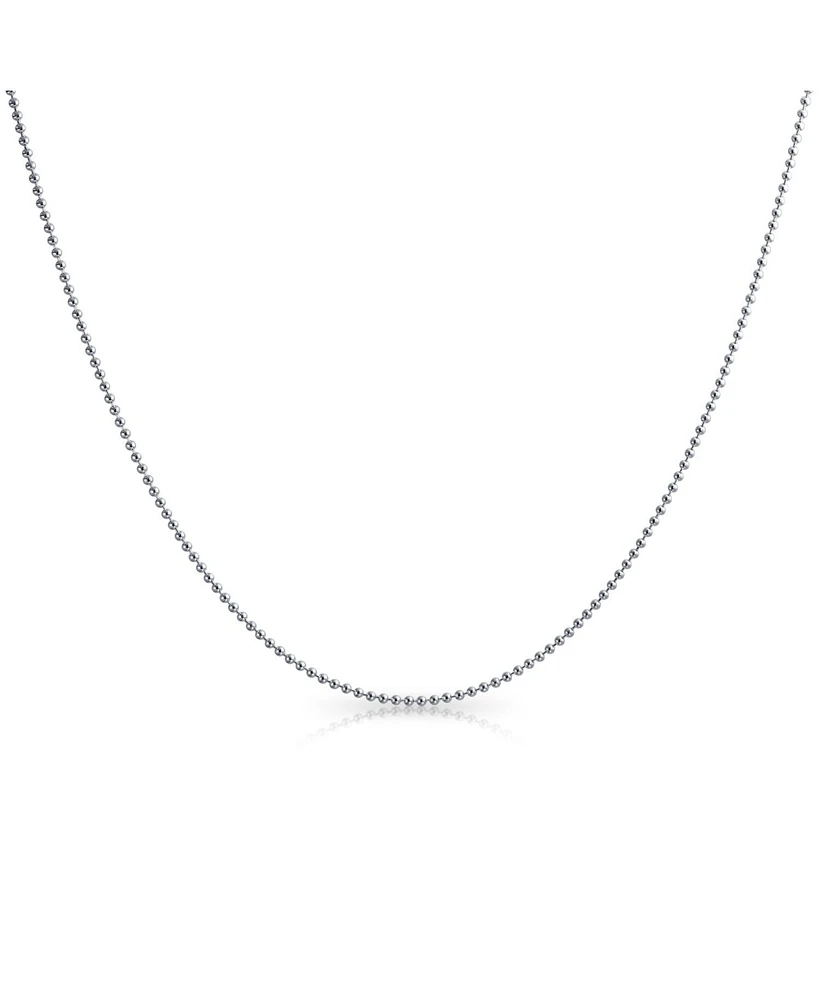Bling Jewelry 150 Gauge Strong .925 Sterling Silver Shot Bead Ball Chain Necklace 16 18 20 24 Inch Nickle-Free Made In Italy