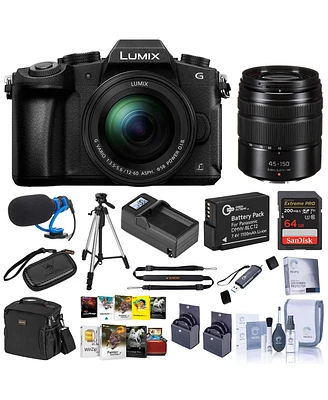 Panasonic Lumix Dmc-G85 Mirrorless Camera w/12-60mm f/3.5-5.6 Lens Bundle with Lens, Memory Card, Bag, Microphone, Tripod, 2x Battery, Charger, 2x Fil