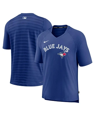 Nike Men's Royal Toronto Blue Jays Authentic Collection Pregame Raglan Performance V-Neck T-Shirt
