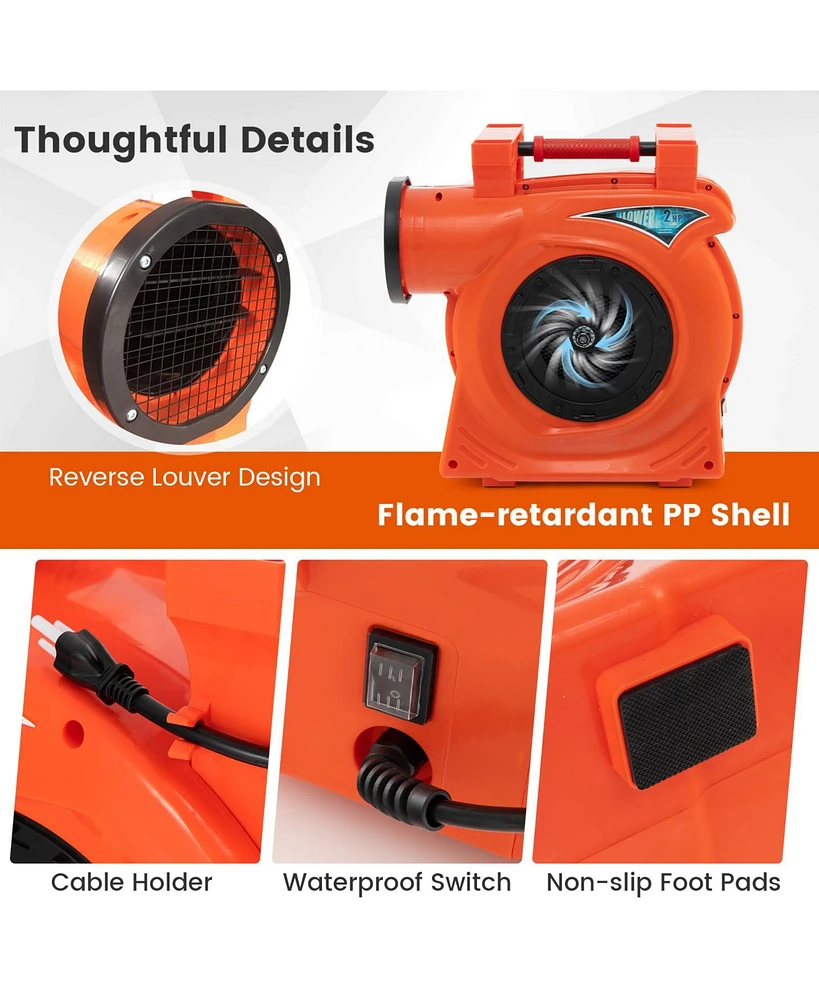 1500W 2 Hp Commercial Air Blower for Giant Outdoor Inflatable Bounce House