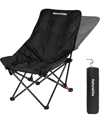 Naturehike Seastar Padded Camping Chair, Oversized 2-Position Adjustable Folding Chair, Portable Camp Chair with Side Pocket & Carry Bag