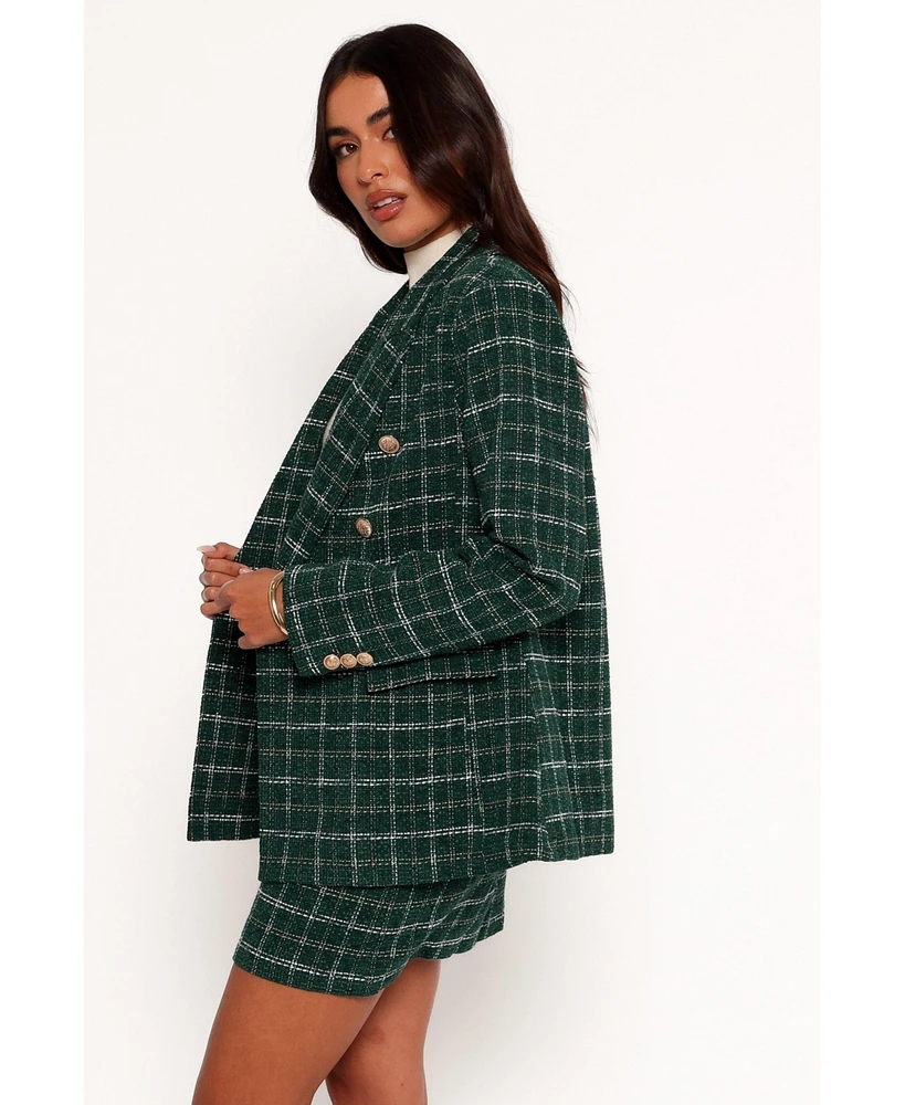 Petal and Pup Women's Jules Twill Plaid Blazer