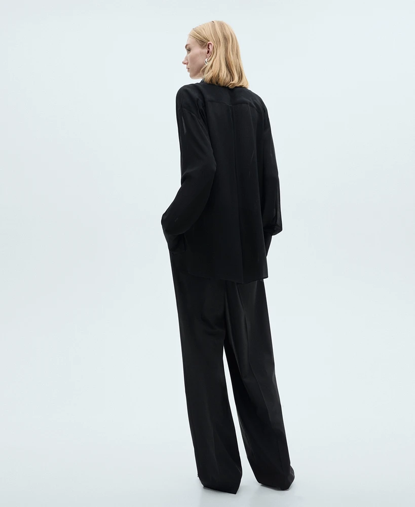 Mango Women's Straight-Fit Pleated Pants