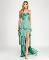 City Studios Juniors' Tiered Ruffled Gown