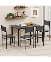 5 Piece Dining Table Set Industrial Style Kitchen Table and Chairs for 4