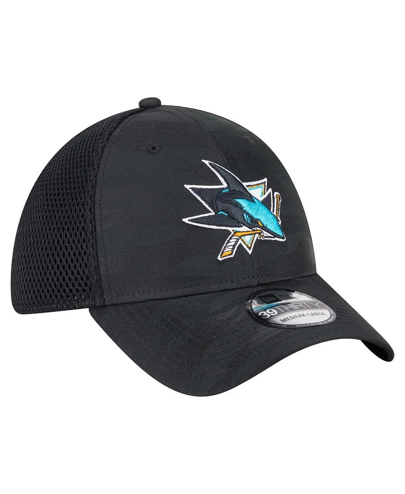 New Era Men's Black San Jose Sharks Active Subtle Camo 39THIRTY Flex Hat