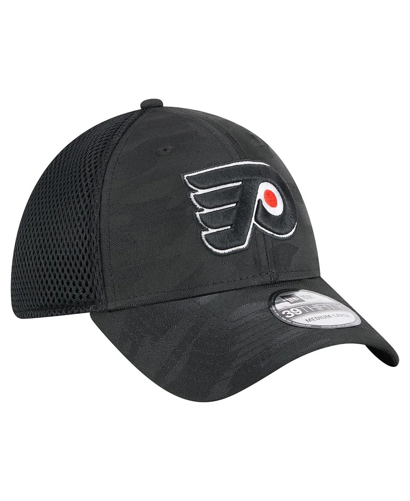 New Era Men's Black Philadelphia Flyers Active Subtle Camo 39THIRTY Flex Hat